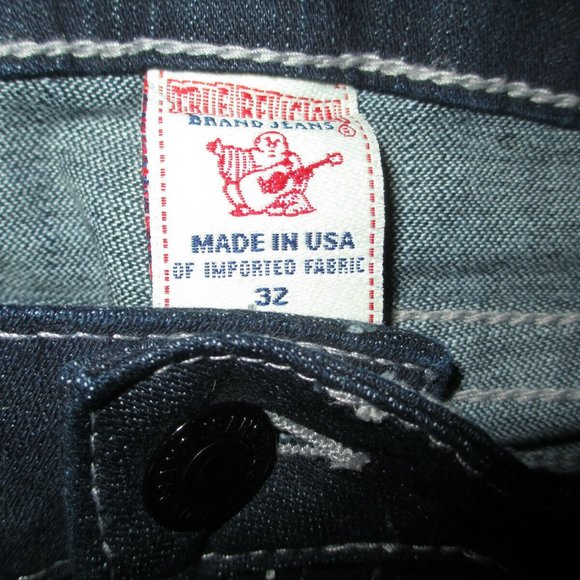 SIZE 32 TRUE RELIGION BECKY CRYSTAL PAVE SLIM BOOTCUT DARK RINSE JEANS womens - Picture 7 of 11